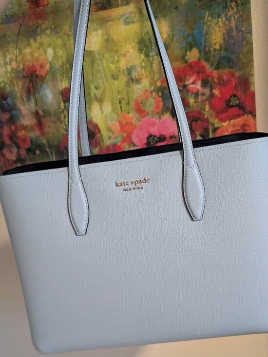 kate spade Handbags - Kate Spade All Day Large Tote Bag Blue New Leather Carryall
